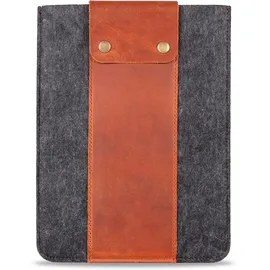 MegaGear Echtleder- und Fleece-Tablet-Hülle für iPad Pro 12.9" (Alle Generationen) / iPad Pro 11" (Alle Generationen) Schwarz