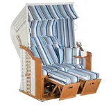 SonnenPartner Rustikal 250 Plus Blau/Grau/Weiß inkl. Kissen