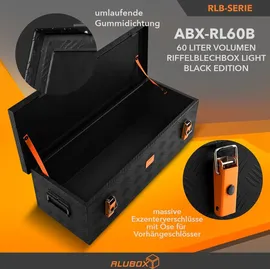 AluBox Werkzeugkiste Riffelblech 60 L Schwarz 82,5x34x25 cm