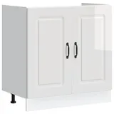 vidaXL Spülenunterschrank Kalmar 80 x 46 x 81,5 cm Hochglanz Weiß