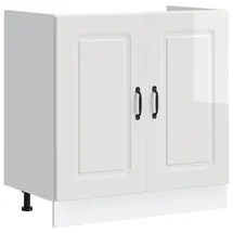 vidaXL Spülenunterschrank Kalmar 80 x 46 x 81,5 cm Hochglanz Weiß