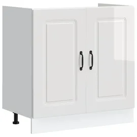 vidaXL Spülenunterschrank Kalmar 80 x 46 x 81,5 cm Hochglanz Weiß