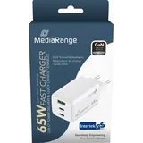 MediaRange 65W USB AUSB C Quick Charge Ladeadapter Weiß MRMA116