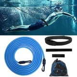 LONGHAO Schwimmtraining Gürtel,Einstellbare Pool Schwimmgürtel,Schwimmgurt für Pool,Schwimmtraining Gürtel Erwachsene Kinder,Einstellbare Schwimmgurt für Pool 4m,für Widerstandstraining(Blau)