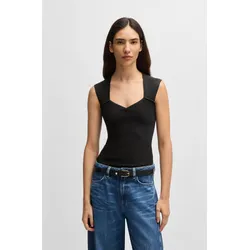 T-Shirt »Fobertino Premium Damenmode«, mit  Logo-Charm, Gr. XS (34), Black 001, , 89385022-XS