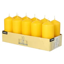 Papstar Stumpenkerze 4 x 9 cm 10 St. goldgelb