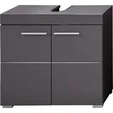 trendteam Waschbeckenunterschrank Amanda 60 x 56 x 34 cm Agave Grau Hochglanz