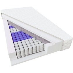 Taschenfederkernmatratze MEDIC PLUS, MSS e.K., 21 cm hoch, Taschenfederkernmatratze weiß 130 cm x 200 cm x 21 cm