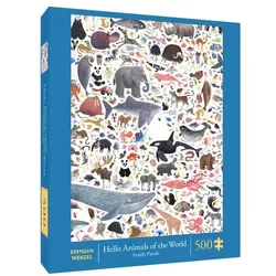 Hello Animals of the World 500-Piece Family Puzzle