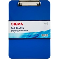 SIGMA Klemmbrett, Polystyrol, DIN A4, 75 Blätter, Aufhängevorrichtung, blau