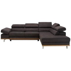 Wohnlandschaft Carmen in Platin mit Bettfunktion