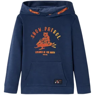 vidaXL Kinder-Kapuzenpullover Marineblau Melange und Orange 140