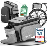 MIVELO Gepäckträgertasche erweiterbar 10-20L "FELIX" - grau - Bestseller,Gepäckträgertaschen,oft gekauft