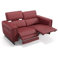 Sofanella 2-Sitzer Leder Lesina, Relaxsofa, Designsofa, Designer Couch, Italienisches Sofa, 2er Sofa rot