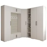 ABIKS MÖBEL Kompaktgarderobe INOVA 3 SATZ 2 Möbelset, Garderobe mit Kleiderstange und Regalen schwarz