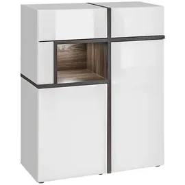 99rooms Hamar WSN Schrank Weiß Hochglanz | Weiß Matt | Esche