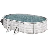 Gre Stahlwandpool oval mit Nordicoptik 500 x 300 x 132 cm