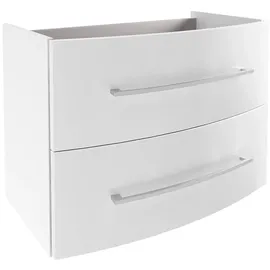 Fackelmann Waschtisch-Unterschrank Verona 80 cm Weiß Glanz/Weiß Hochglanz