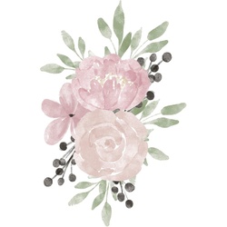 Wandtattoo QUEENCE „Ella“ Wandtattoos Gr. B/H: 90 cm x 90 cm, Blume, rosa Wandtattoos Natur