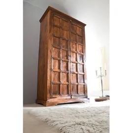 Massivmoebel24 Drehtürenschrank OXFORD 115 x 212 x 60 cm Braun