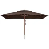 anndora® Sonnenschirm 3 x 4 m eckig Terassenschirm Holz Gestänge - Braun - 300 x 400