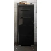 inn.furn Unterschrank schwarz Hochglanz 30 cm mit Vollauszug Leon