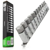 HASKYY Innensechskant Stecknüsse Set 1/2" Nüsse 12tlg 5-22mm Nuss Steckschlüssel Bits Bit Sechskant Set Schlüssel auf Schiene für Inbus-Schrauben