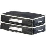 Infactory Unterbettkommoden 100 x 48 x 18 cm 2-tlg. schwarz