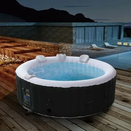 Arebos Whirlpool Ø208 cm x 68 cm Schwarz