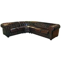 Xlmoebel Chesterfield-Sofa Ecksofa Chesterfield Wohnlandschaft Eckcouch Eck Leder Garnitur Sofa, Hergestellt in Europa braun