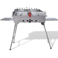 Grillpeter Mangal Khan Schaschlik Grill + 9 Drehspieße +
