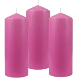 HS Candle Stumpenkerzen Ø6cm 3er Pack Rose