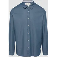 S.Oliver - Regular Fit: Baumwollhemd mit Strukturmuster, Herren, blau,