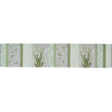 Sander Tischband Snowdrops Gobelin grün-grau Größe 20x96 cm