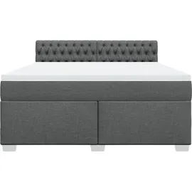 vidaXL Boxspringbett 180 x 200 cm Dunkelgrau