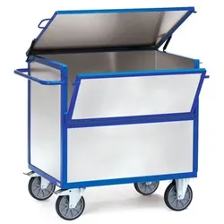 Blechkastenwagen 2832, Deckel klappbar, TPE-Reifen, Tragkraft 600kg - natur