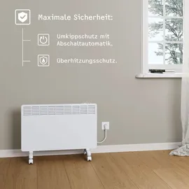 Stiebel Eltron Elektroheizung Standgerät für ca. 25 m2, TÜV geprüft, Konvektor-Heizung mit elektronischer Regelung, 2 kW, energiesparend, LC-Display, Rollen, 204451, Weiß