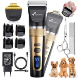 Gimars 4-in-1 Hundeschermaschine mit Hunde Trimmer, 7000 U/min Leise Hunde Schermaschinen Set, USB Aufladbare kabellose Tierhaarschneidemaschine, Schermaschine Katze Hunderasierer für dichtes Fell
