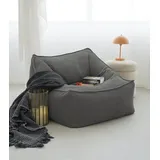 mokebo Sessel Der Lümmel Cord 73 x 60 x 83 cm Anthrazit mit Hocker