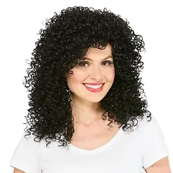 Lockenperücke "Curly", schwarz