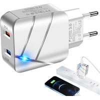 Aibyks USB-Ladegerät | Quick Charge3.0 Telefonladegerät mit Display - KR-Stecker-Handy-Ladegerät, 2 Anschlüsse, Typ-C-Handy-Ladegerät, mobiler Stecker-Ladeadapter, Pd-Typ-C-Schnellladewand