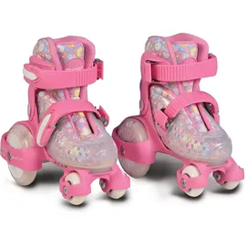 Byox Rollschuhe Beetle Größe XS 26-29, PU-Rollen, ABEC-5 Lager, Stopper hinten pink