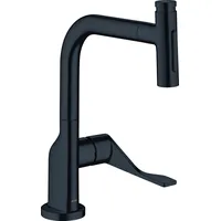 Hansgrohe AXOR Citterio Küchenmischer, Ausziehbrause bis 50cm, ComfortZone230, Ausladung 219mm, 39863670, Farbe: Mattschwarz