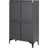 [en.casa] Vitrinenschrank Søndersø 70x31x115cm Dunkelgrau