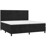 vidaXL Boxspringbett mit Matratze & LED Schwarz 200x200 cm Samt