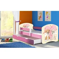 Luxusbetten24 Kinderbett Dream mit verschiedenen Motiven Dogs Love - Rosa