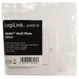 Logilink AH0018 - HDMI Wanddose mit 2 x Kupplung Buchse/Buchse weiß