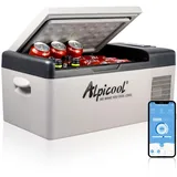 Alpicool C15 15L Kompressor Kühlbox 12v Mini Kühlschrank Elektrische Camping-Gefrierbox Klein Tragbare für Auto, Lkw, Boot, RV mit USB Anschluss,-20°C-20°C