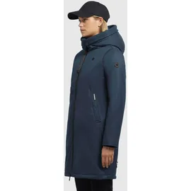 khujo Wintermantel "LISAD", Damen, Gr. XXL (44), blau (legion patrol), Web, , ca. Mitte Oberschenkel, Mäntel Wintermantel, mit Kapuze, hochschließender Kragen, aus Polyester und Polyamid