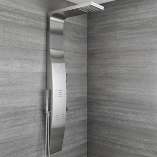 Thermostatisches Duschpaneel mit Regen- und Wasserfallausguss - Surface von Hudson Reed